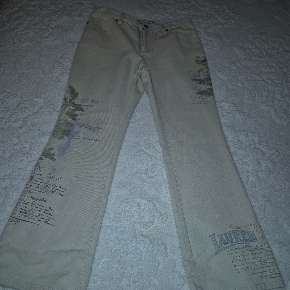 NWOT RARE Ralph Lauren Botanical Cream Jeans (8)